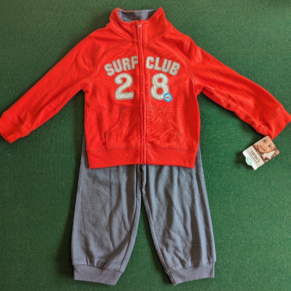 NWT Carter's Blue and Red Zip-up and Pants 2 Piece Set 💙